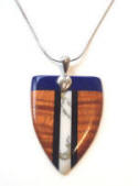 Koa Wood Necklace Sterling Silver 134235 Small Small