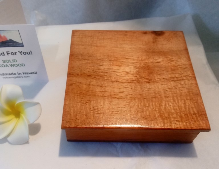 Koa Wood Treasure Box 4x4x1