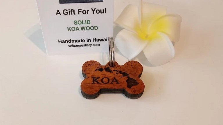 Hawaiian Koa Wood Dog Tag