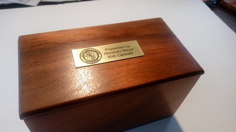 Koa Wood Box with Engraved Plaque