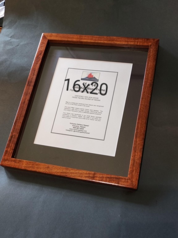 Solid Koa Wood Frame 16x20 - Handmade in Hawaii 