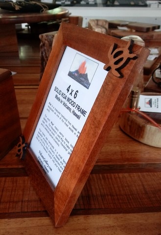 4x6 Solid Koa Wood Frame with Honu