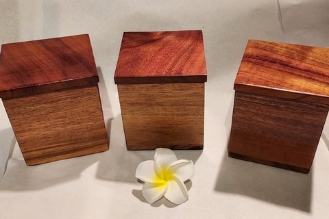 Solid Square Koa Wood Box - Handmade in Hawaii 