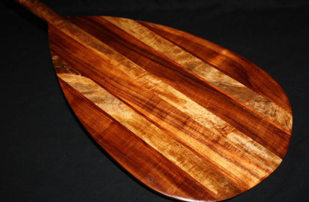 Teardrop Extra Large Koa &amp; Maple Hawaiian Canoe Paddle 72"